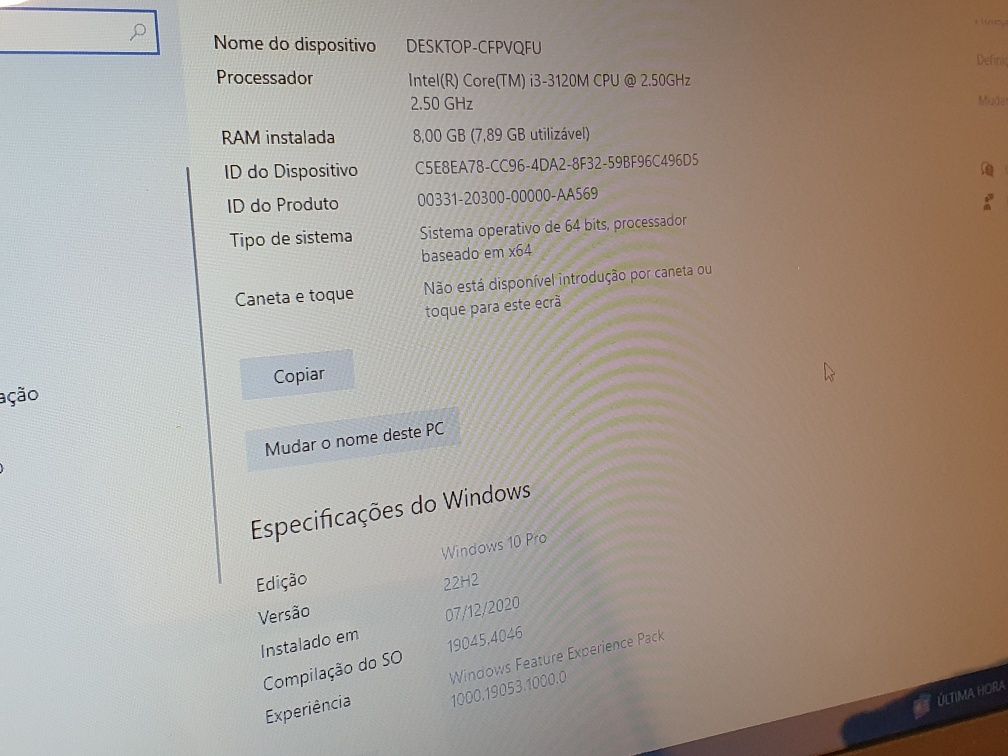 Portátil Asus X55 15.6" i3 8Gb 240SSD Win 10 Pro