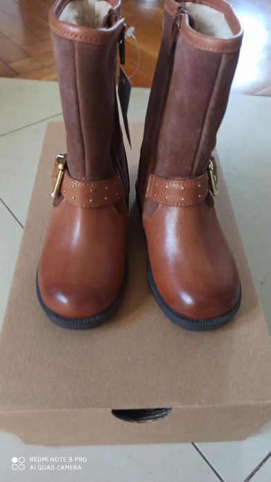 NOWE skórzane kozaki zimowe FRIBOO  r. 24 j emel