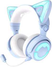 Niebieskie YOWU Słuchawki RGB Cat Ear 4