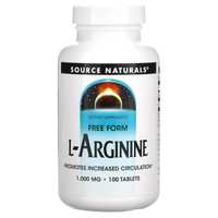 L-Arginine, Source Naturals, вільна форма, 1000 мг