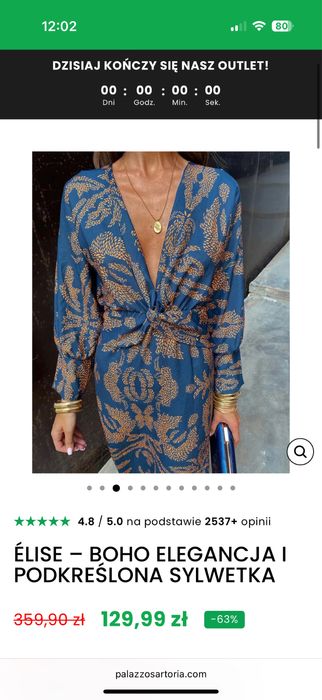 Nowa elegancka sukienka boho M