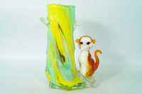 Wazon szklany MURANO style wazon z figurą MAŁPKA