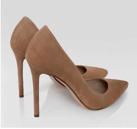 Елегантні замшеві туфлі на підборах, 41 розмір, натуральна шкiра