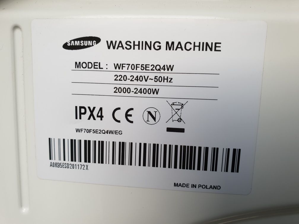 Пральна/стиральная/ машина SAMSUNG 7 KG / WF70F5E2Q4W