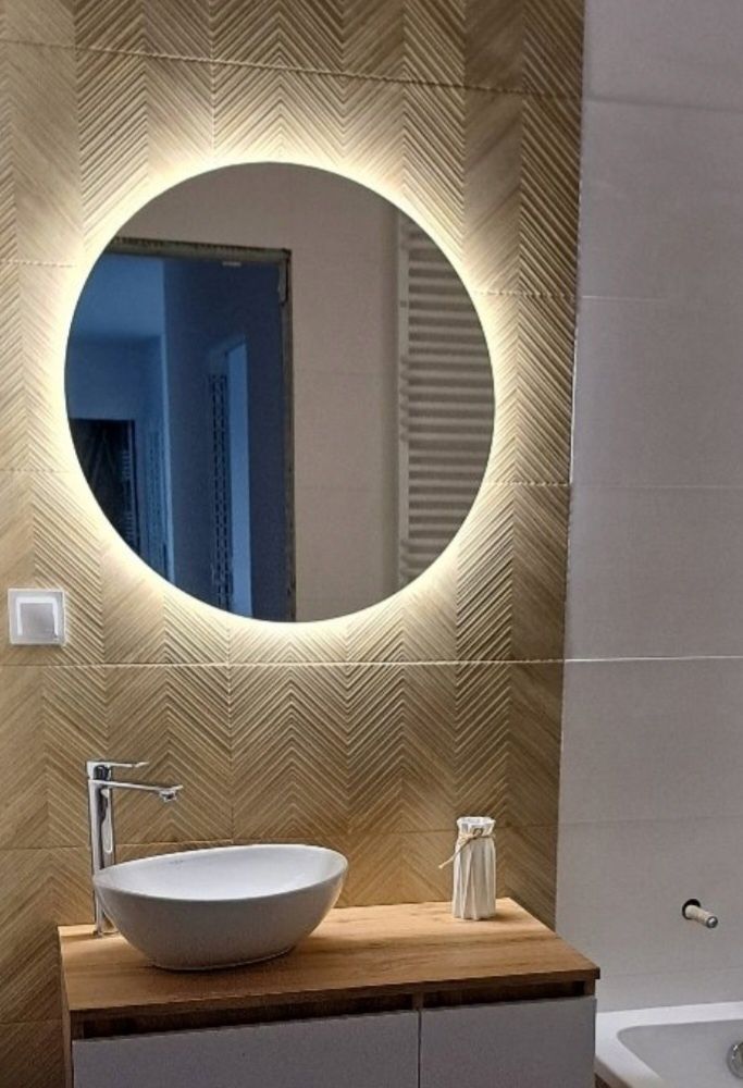 Lustro łazienkowe LED 70CM okrągłe