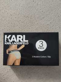 Majtki damskie bawełna w kartoniku logo figi 3 pack Karl Lagerfeld S