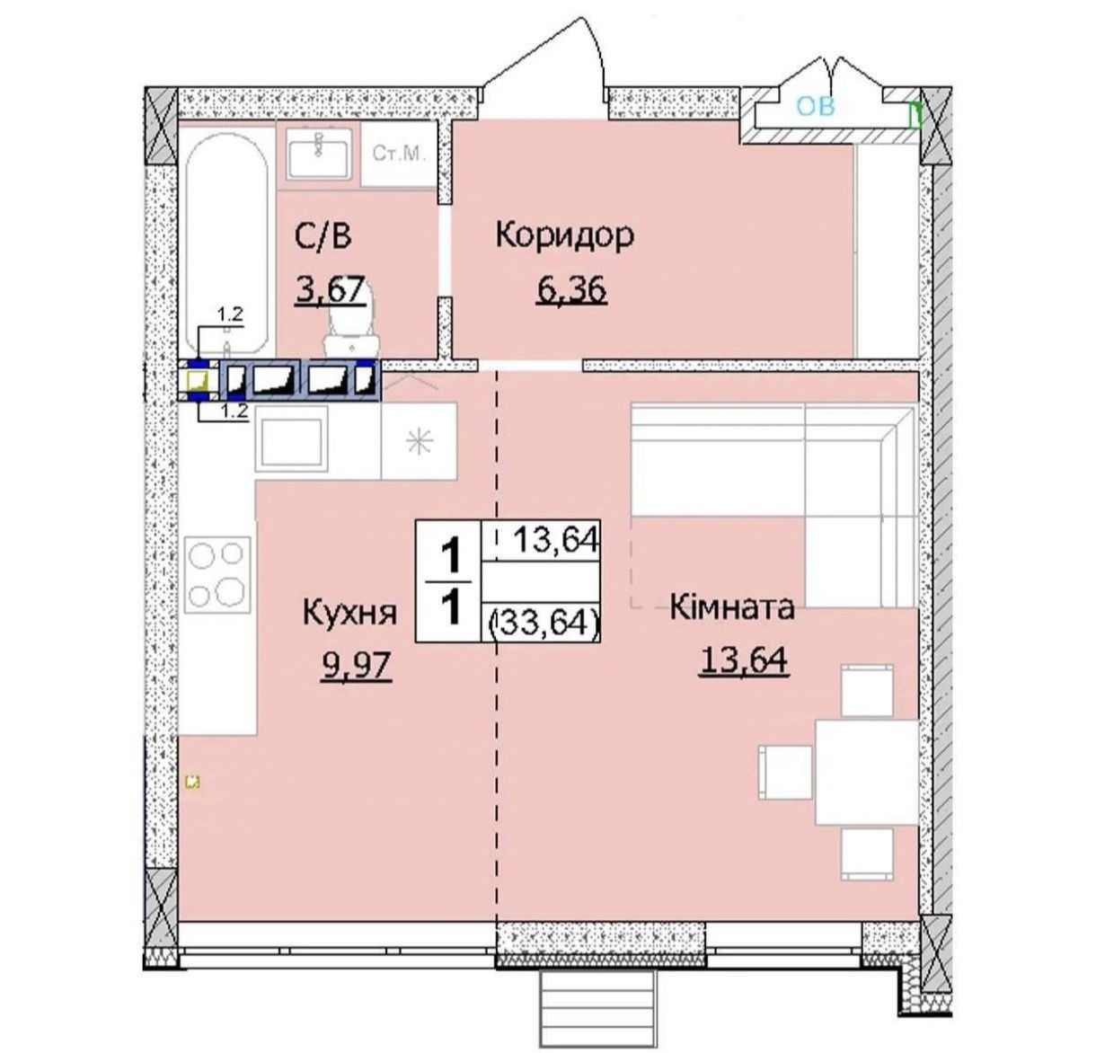 Продам квартиру в новострое, Гостомель. Студия