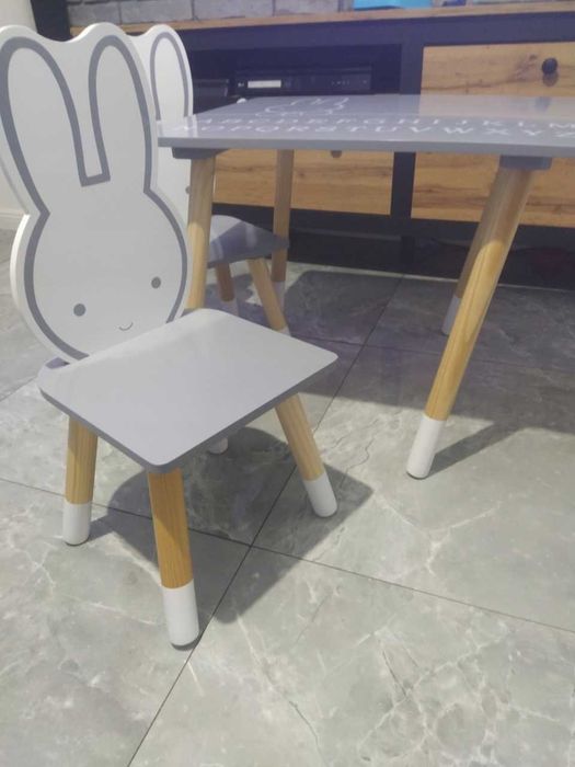 ZESTAW DREWNIANY Stolik + 2 krzesła dla dzieci Wysoka Jakość i Design