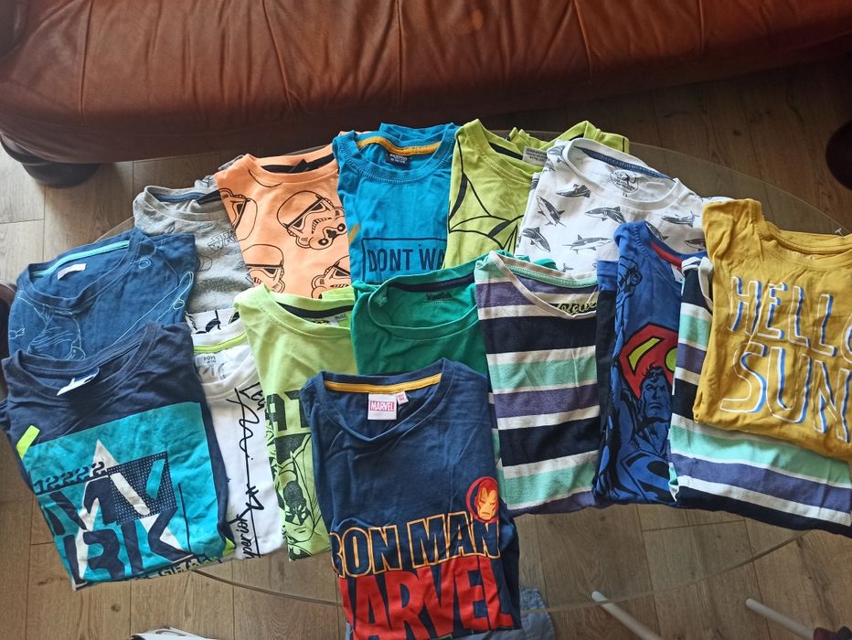 Ubrania chłopiec 146/152 koszulki bluzki spodnie jeansy Duża paka
