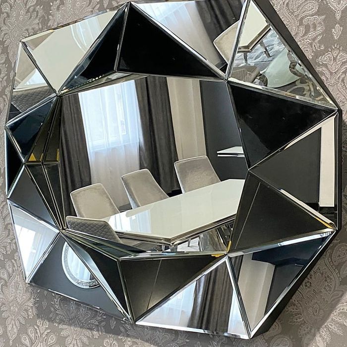 Srebrne lustro glamour prostokątne 72x100