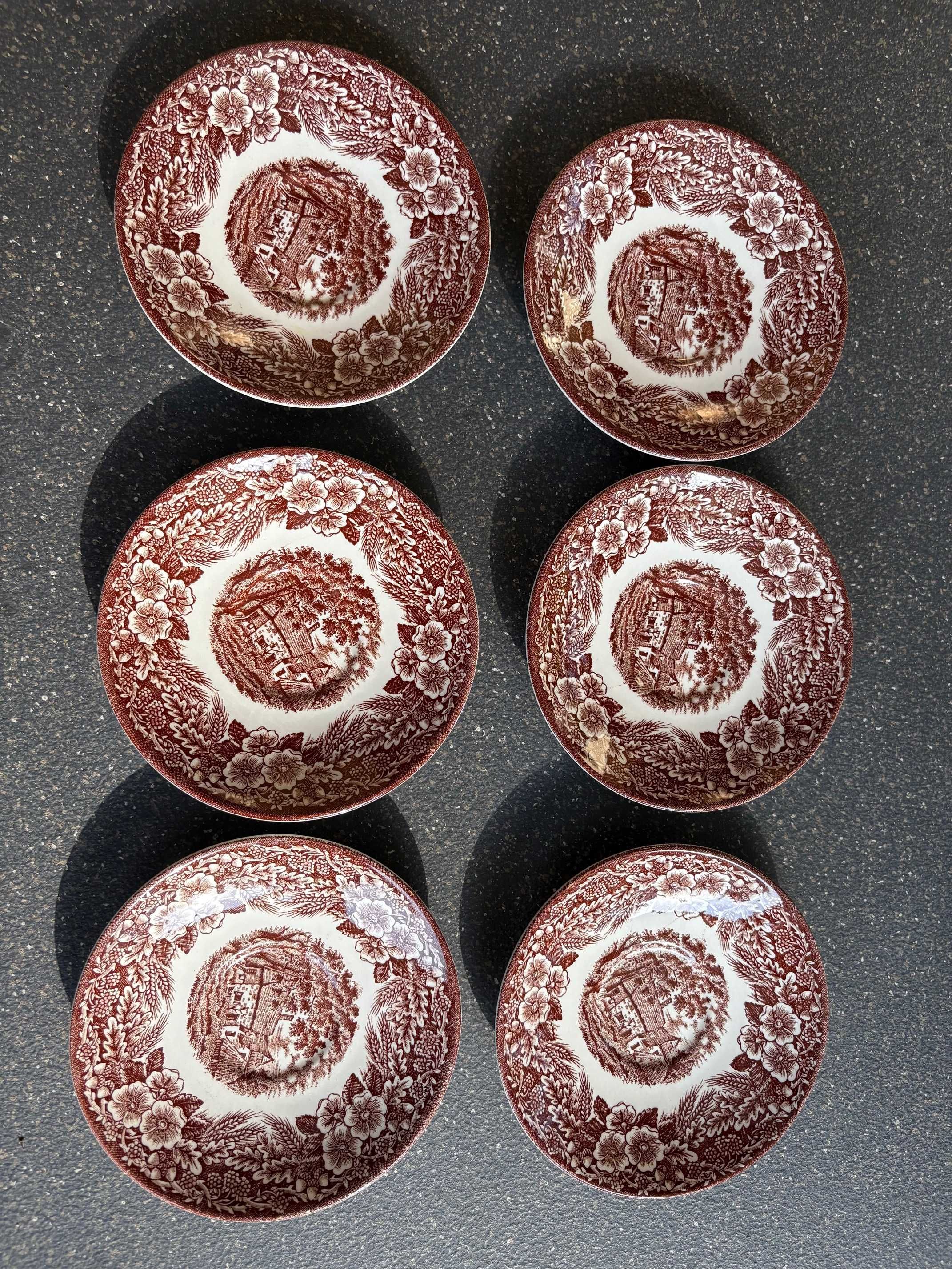 Komplet 6 talerzyków z porcelany angielskiej Ironstone