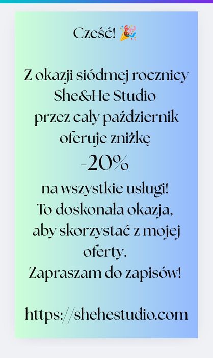 Zniżka 20% Relaks Profesjonalnie Masaż Depilacja męska Usuwanie zmian