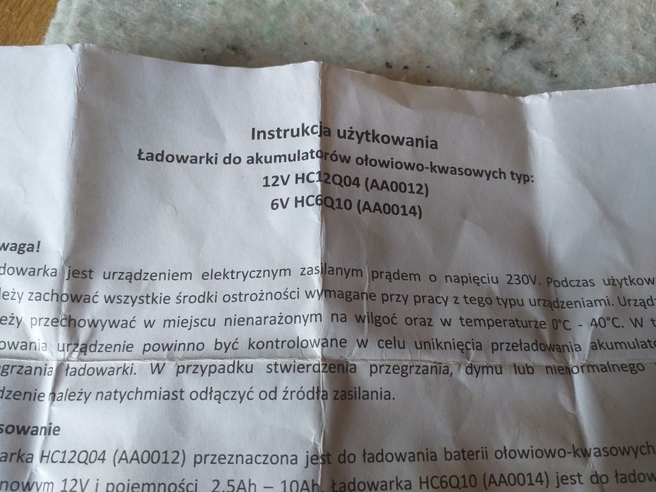 Ładowarka do akumulatora 12v