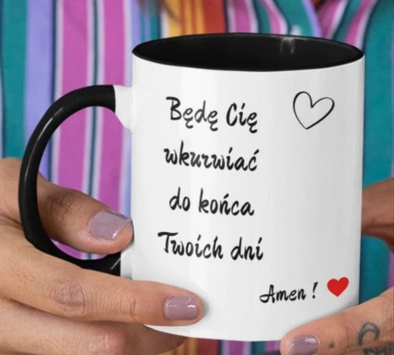 Kubek z nadrukiem prezent na mikołajki dziewczyny chłopaka upominek