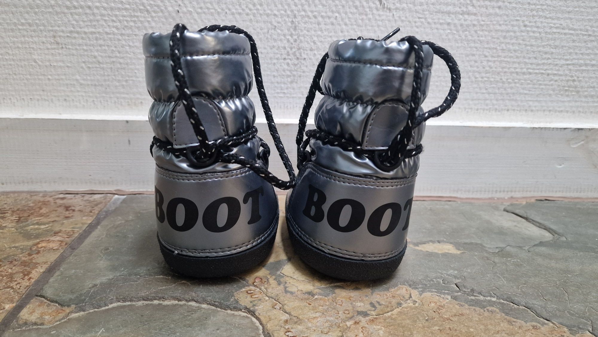 Buty BOOT srebrne śniegowce