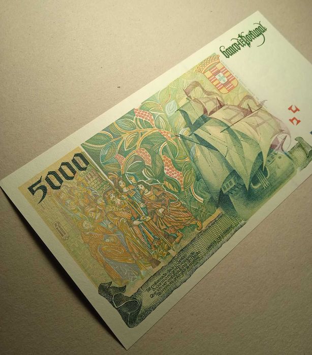 Nota 5 mil escudos 1995 Vasco da Gama NOVA - Envio Gratis