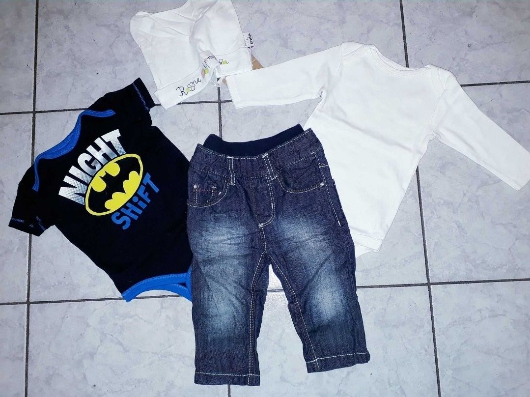 5szt ideał wyprawka  body batman ideał 3-6 roz 62/68 +spodnie pajacyk