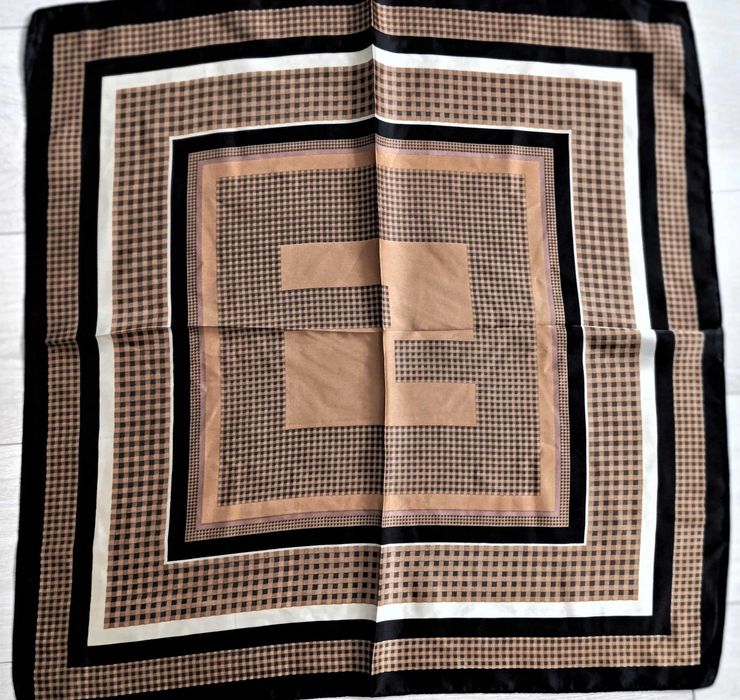 Apaszka chustka brązowo czarna