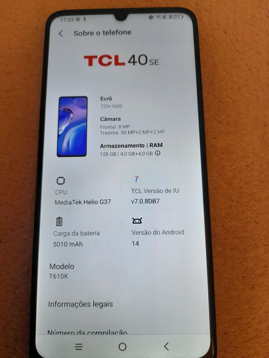 Telemóvel TCL se40 Desbloqueado