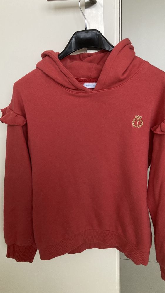 Sweatshirt Lanidor coral com folhos nos ombros