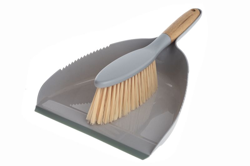 Zmiotka z szufelką z bambusową rączką – zestaw do sprzątania