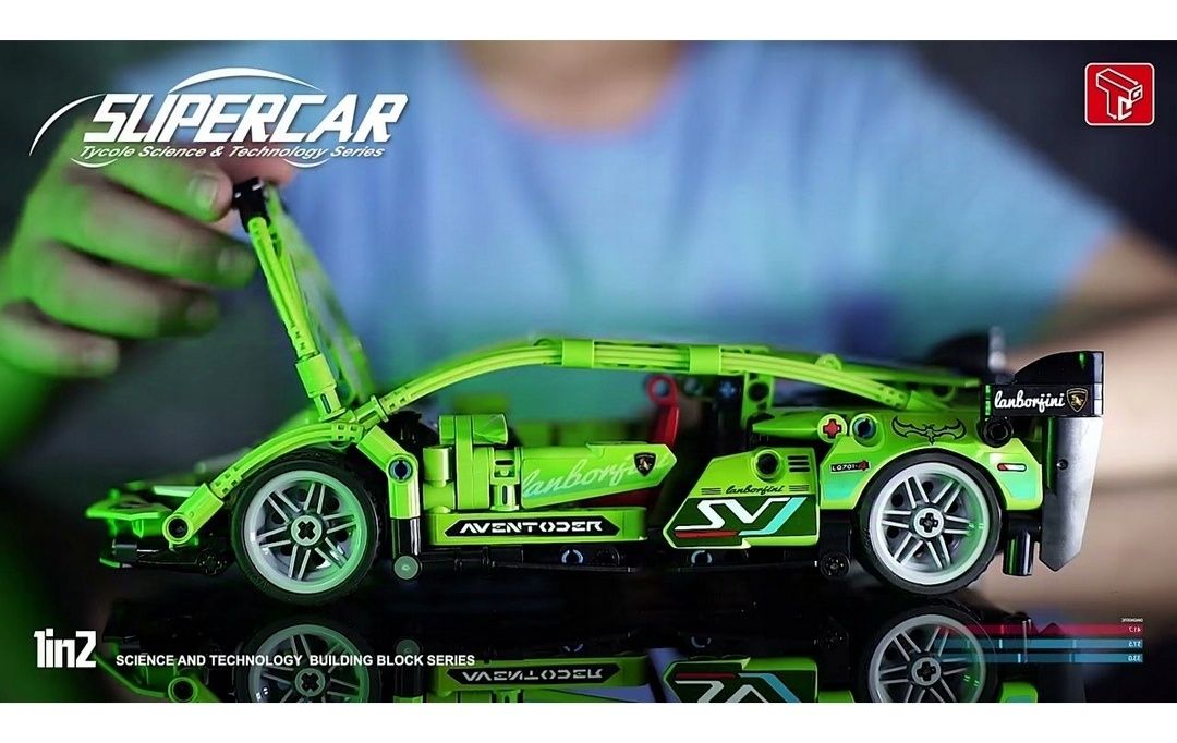 Klocki auto sportowe Lamborgini napęd 448pcs SuperCar