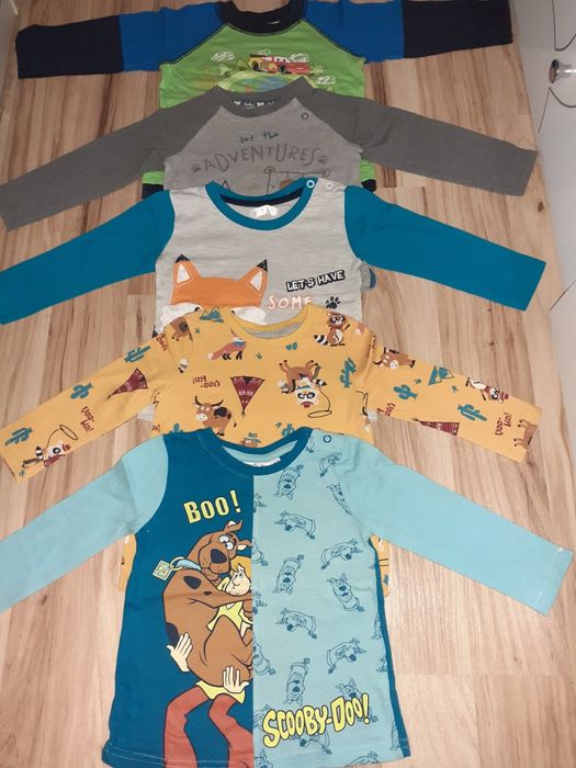 Bluzki koszulki na długi rękaw 80 cm Cars Scooby-Doo
