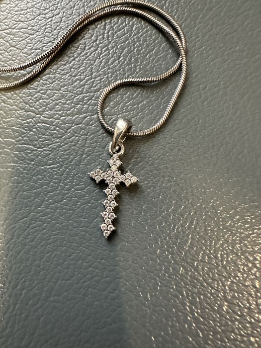 Срібний ланцюжок з хрестиком, підвіска, срібна цепочка з хрестиком