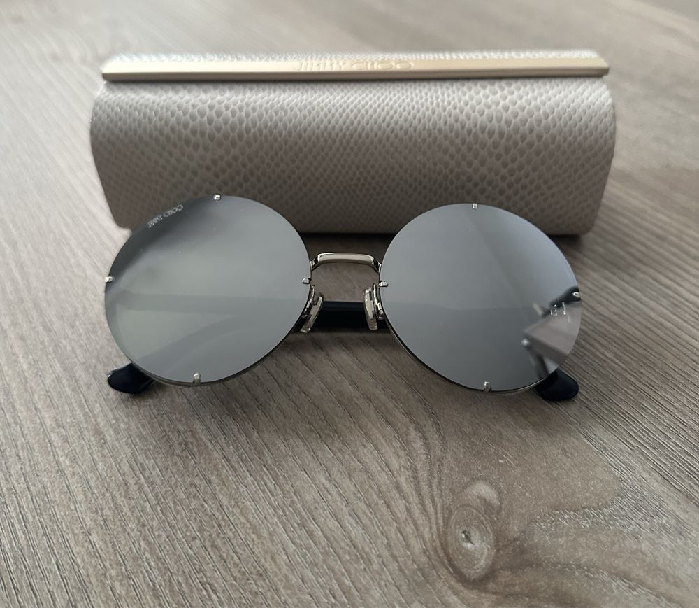 Okulary JIMMY CHOO Lilo/S nowe etui srebrne lustra