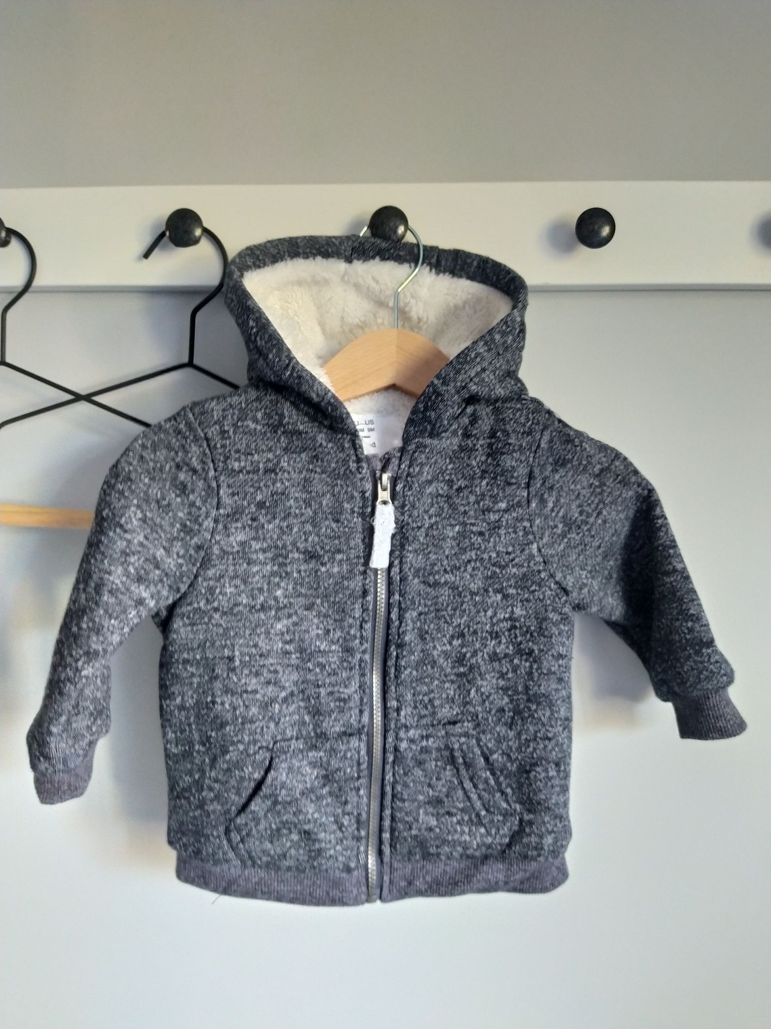 Ciepła kurtka z futerkiem, bluza na zamek Little Ones by F&F