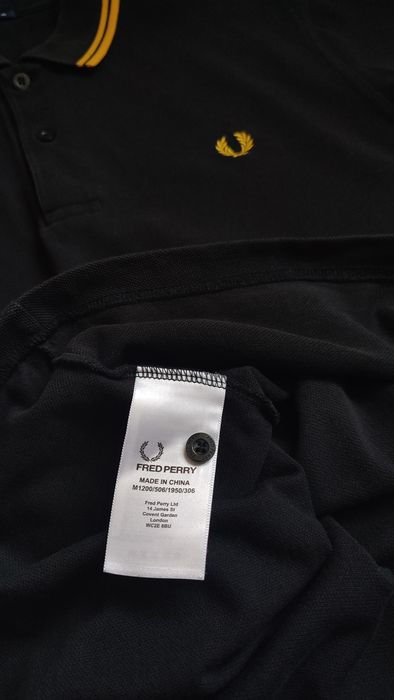 Поло Fred Perry dark black and yellow casual (Розмір L-XL)