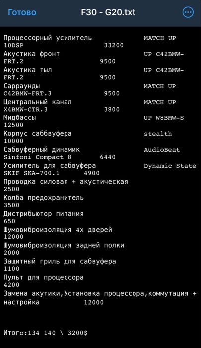 Match Up комплект музыкальной системы SQ для bmw F-серии и G-серии