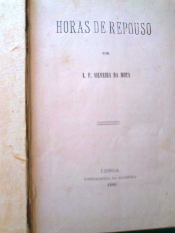 Livro Horas de Repouso, de Silveira da Mota - 1880