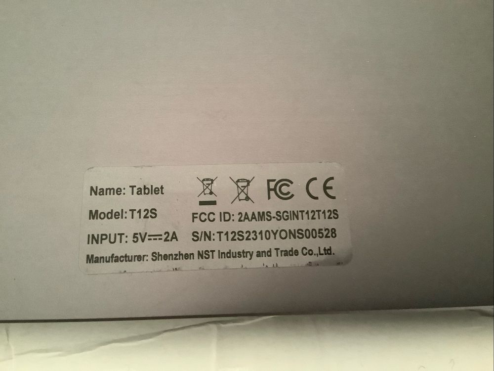 Tablet SGIN T12S - Venda de pecas