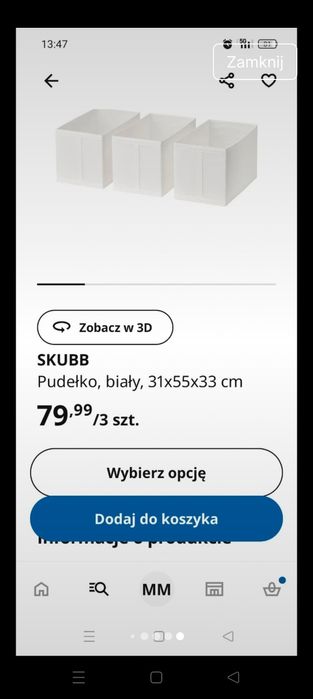 Pojemniki skubb Ikea 3szt.