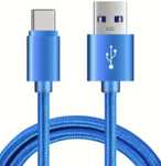 Niebieski Kabel USB typu C o długości 3 metry, Nowy
