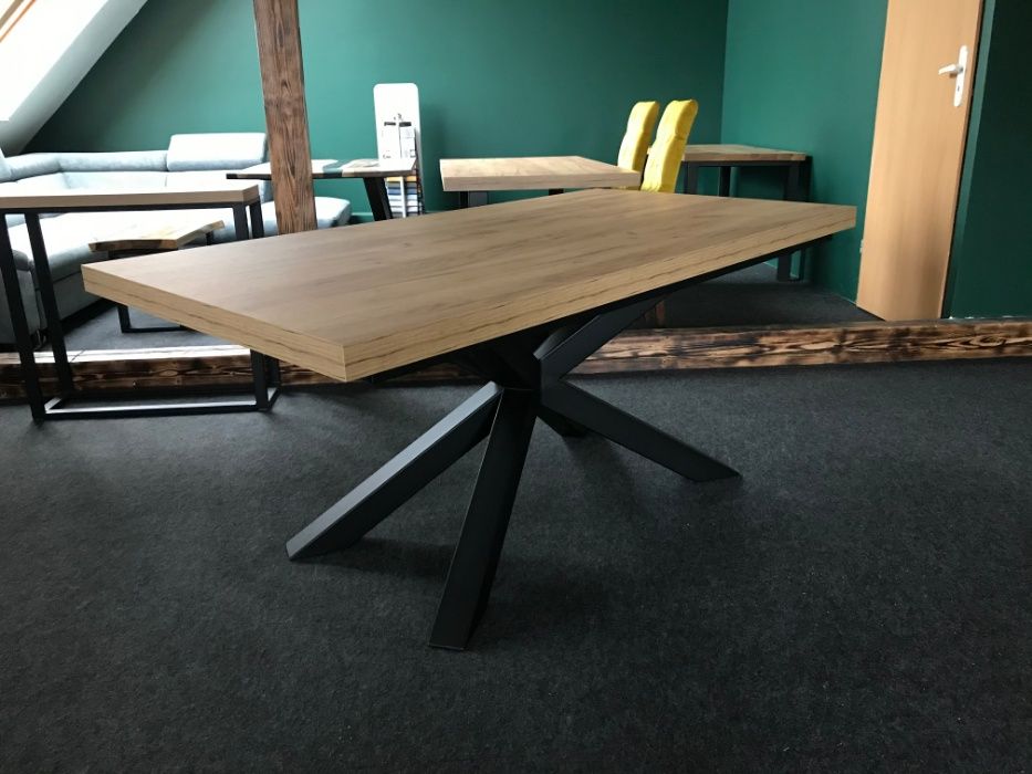 Stół 250x90 Loft Dąb Craft złoty
