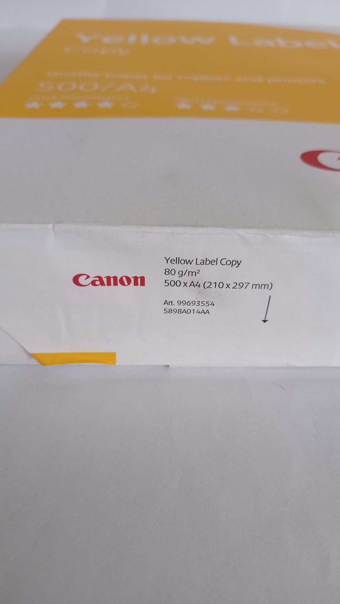 Бумага, папір офісний Canon Yellow Label COPY 500 аркушів, Кенон
