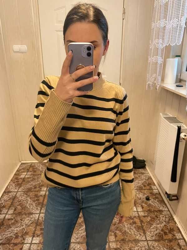 Sweterek żółty w paski rozmiar s/m