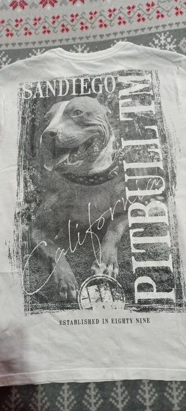 T-shirt PittBull Roz. M  Biały