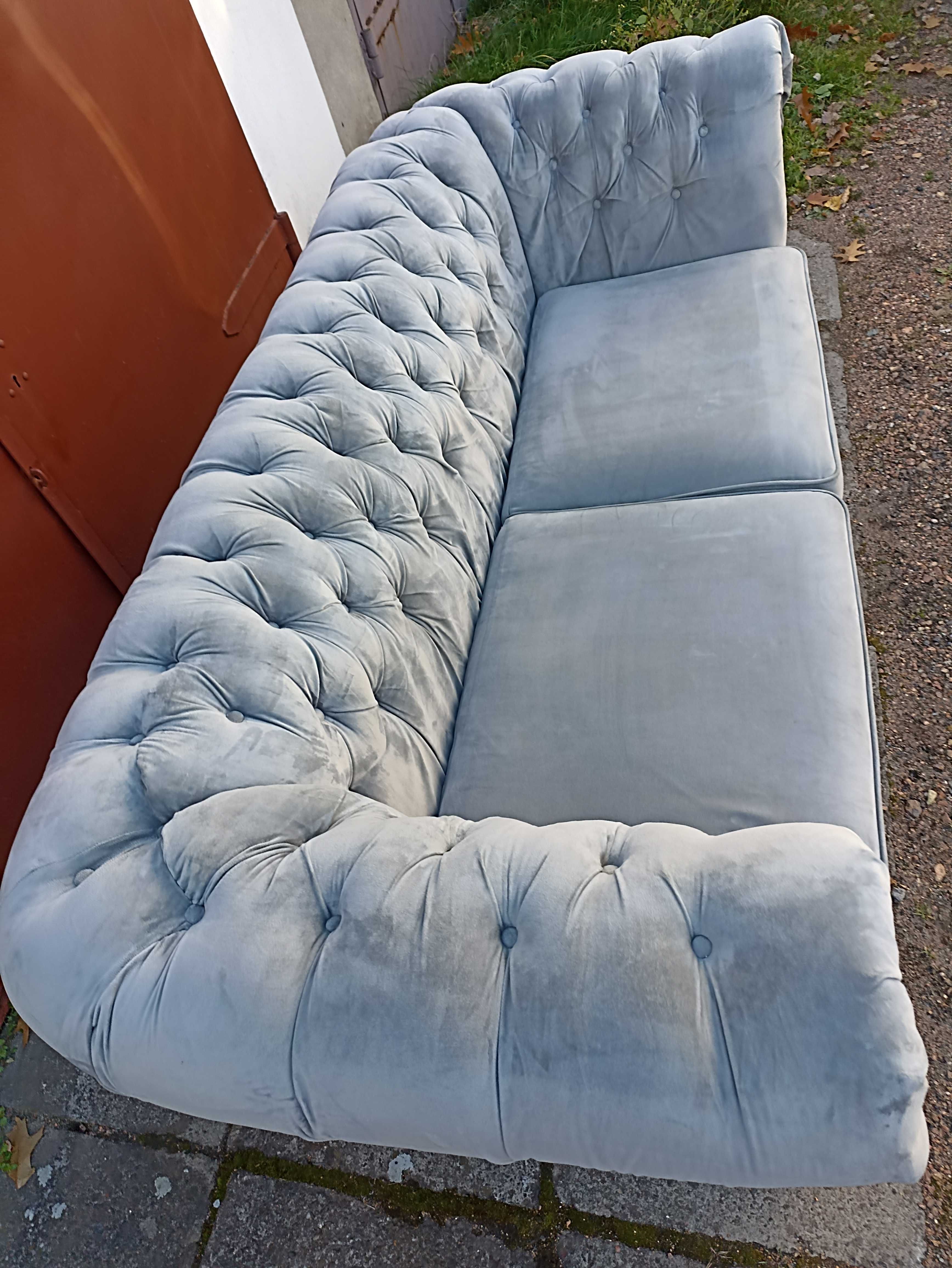 Sofa Chesterfield 3-osobowa, sofa tapicerowana, sofa pikowana