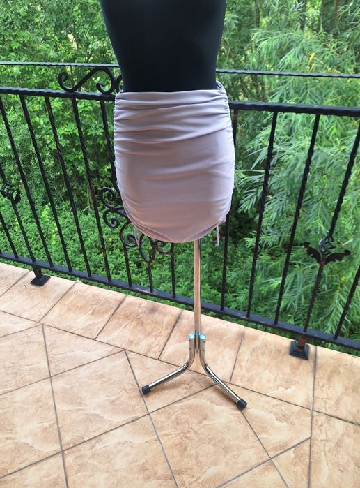 Liliowa spódniczka damska spódnica mini wysoki stan marszczona Zara 36