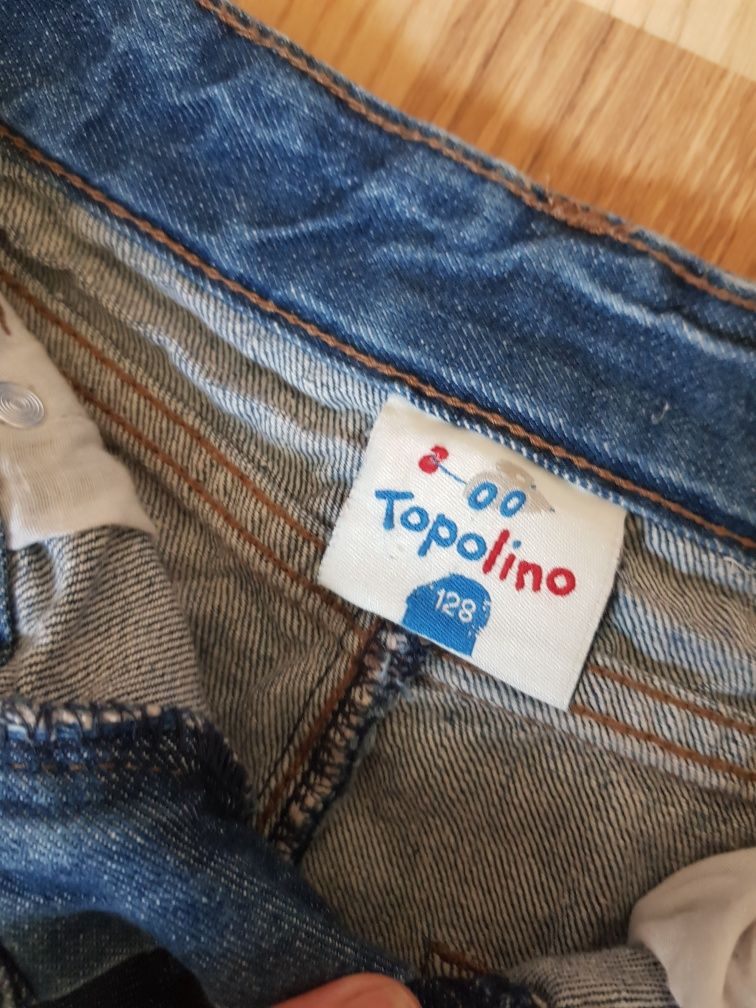 Spodnie jeansy dla dziewczynki r. 128 Topolino
