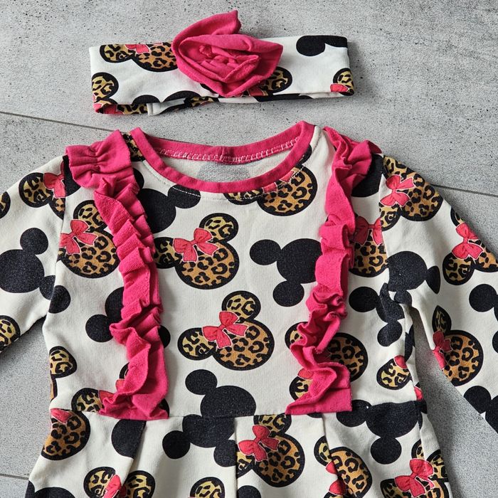Sukienka Handmade Myszka Minnie panterka