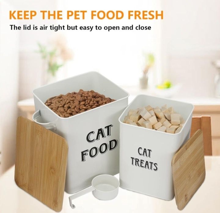 Zestaw pojemników na karmę i smakołyki dla Kotów domowych z łopatką
