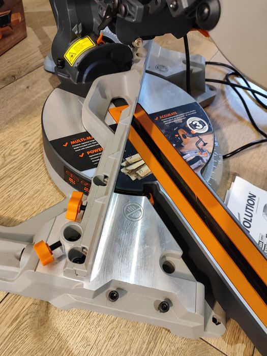 Piła ukosowa z posuwem Evolution R255SMS, jak nowa, rok 2024
