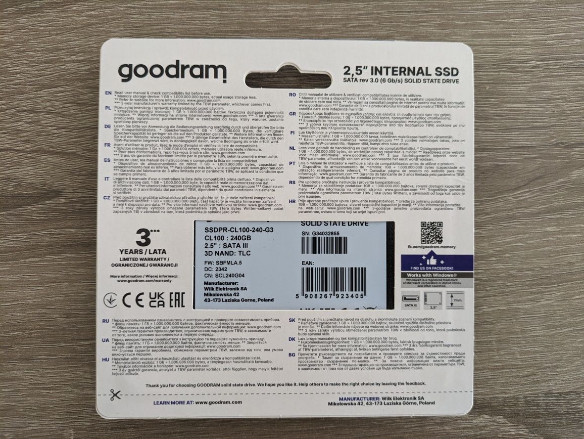 SSD M2 Goodram 240gb новий, запакований!