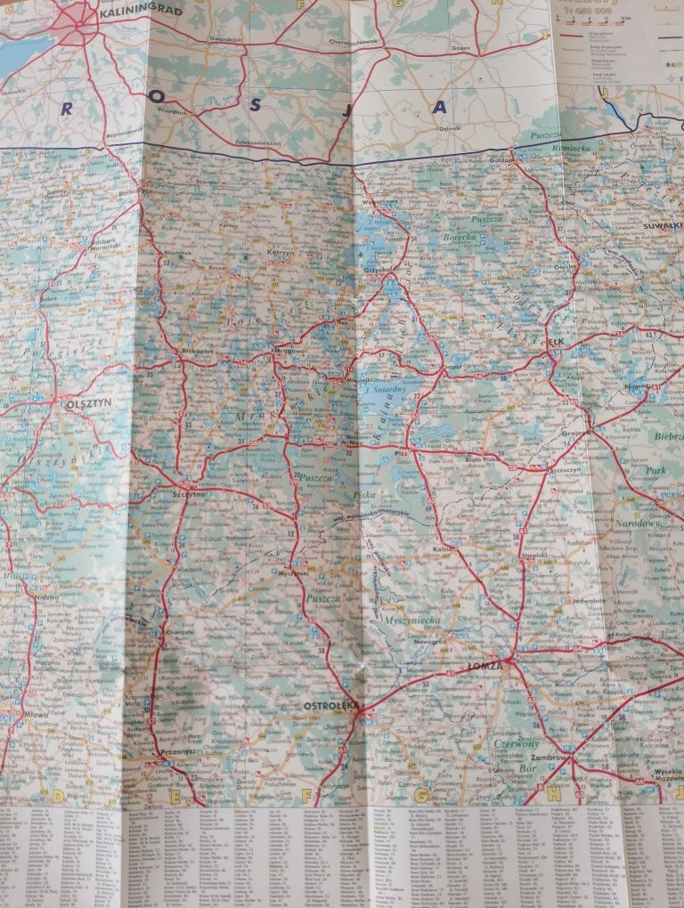 Mapa papierowa MAZURY, składana, turystyczna, wycieczki