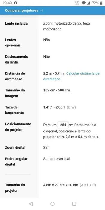 Projetor Profissional CASIO Cinza/Prata