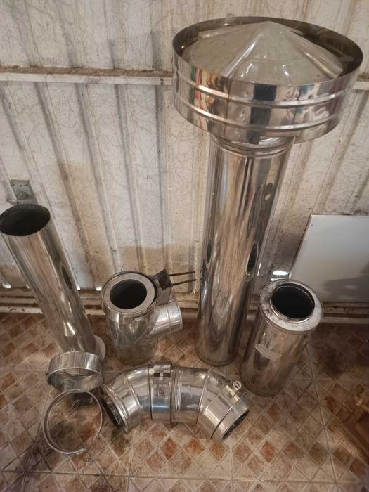 Chaminé Inox Caldeira Conjunto completo pouco uso